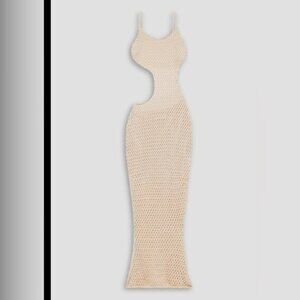 Savannah Morrow  Tiva Cream open back  Asymmetrical pima cotton l Knit Dress XL